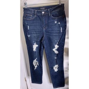 JUDY BLUE Jean 9/29 Denim‎ Boyfriend Fit Distressed Straight Leg JB88220 NWOT